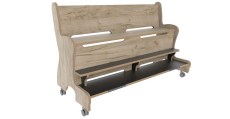 Hoogzit bank L125 cm grey craft oak Tangara Groothandel voor de Kinderopvang Kinderdagverblijfinrichtin